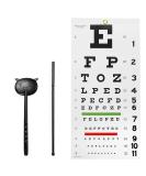 Snellen Eye Chart Wall Set with Hand Pointer and Occluder - 3 Piece Kit for Eye Medical Exams - Buy Online on SooperMarket.com