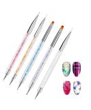 5 Pcs Nail Art Brush Set - Multicolored Nail Design Liner & Dotting Pens for UV Gel & Acrylic Nails | Best Nail Accessories - Buy Online on SooperMarket.com