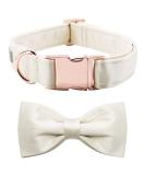 Lionet Paw's Wedding Dog Collar - Comfortable Silk White Collar with Removable Fly for Medium Dogs (34-55cm) | International Shipping - Buy Online on SooperMarket.com