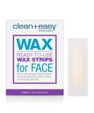 Clean + Easy Facial Wax Strips - No Heating Required - 12 Ct - Hair Removal Touch-Ups - Buy Online on SooperMarket.com