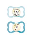 MAM Rubber Air Night Soothers 16+ Months (Pack of 2) Glow in The Dark Baby Soothers with Self Sterilising Travel Case Newborn Essentials Blue (Designs May Vary). Latex Blue Air Night 1 12+ M Soother - Buy Online on SooperMarket.com