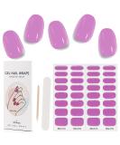 Kalolary 32PCS Cured Gel Nail Polish Strips Adhesive Full Wrap Gel Nail Art Sticker Waterproof Gel Nail Wrap Stickers with Nail File and Stick(UV/LED Lamp Required) (Purple) - Buy Online on SooperMarket.com