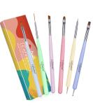 Nail Art Brushes Set Lofuanna 6Pcs Nail Tips Art Design Tools with Poly Extension Gel Brush, Nail Polish Brush, Carved Brush, Art Liner Brush and Dotting Pen, Acrylic Nail Brushes, Painting Drawing Pen Kit for Salon Home D - Buy Online on SooperMarket.com
