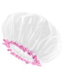 Buy Mikimini White Shower Hood 2-Pack - Waterproof & Reusable Bathing Hair Caps | Soft Cute Light-Resistant | Medium White & Pink Lace - Buy Online on SooperMarket.com