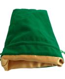 Green Velvet Dice Bag with Gold Satin Liner - 6x8 | Durable and Stylish - Buy Online on SooperMarket.com