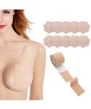 Breathable Boob Tape & Nipple Cover Set | Breast Lift Athletic Tape with Petals - A-E Cup | Disposable Adhesive Bra for Large Breasts - Buy Online on SooperMarket.com