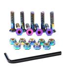 9PCS Dazzling Color Skateboard Hardware Set - Deck Mounting Screws, Nuts, Hex Key - Longboard Cruiser Fasteners - 1-1/4, 1, 7/8, 0.88 Inches - Buy Online on SooperMarket.com