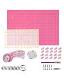 Rdutuok 45mm Rotary Cutter Set with 5 Replacement Blades, A3 Cutting Mat, Acrylic Ruler, Sewing Pins, Craft Knife, and Clips - Perfect for Sewing, Crafting, and Patchworking - Buy Online on SooperMarket.com