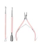 Makartt Cuticle Trimmer with Cuticle Pusher, 3 PCS Pink Nippers Nail Cuticle Professional Pedicure and Manicure Tools with Stainless Steel Cuticle Nipper, Dual End Cuticle Pusher, and Nail Scraper 3pcs - Buy Online on SooperMarket.com