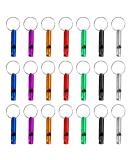21-Piece Aluminum Alloy Sports Whistle Set | Emergency Keychain Whistles for Camping Hiking & Boating | Durable Survival Signal Whistles - Buy Online on SooperMarket.com
