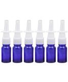 Happyupcity empty refillable glass nasal spray bottle with a fine spray atomizer for colloidal silver/salt solutions make-up cosmetics essential oils 10 ml 6 pieces blue 10ml/0.34oz silver blue - Buy Online on SooperMarket.com