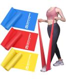 Non-Latex Resistance Bands Set for Physical Therapy, Yoga, Pilates - 4.9FT Yellow Red Blue - Set of 3 Elastic Bands for Home Workouts - Buy Online on SooperMarket.com