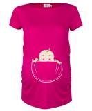HAPPY MAMA Women's Maternity Baby in Pocket Print T-Shirt Top Tee Shirt - Fuchsia (Size 18-20) - 501p - Buy Online on SooperMarket.com