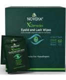 NOVEHA Demodex Eyelid & Lash Wipes | Box Of 60 Individually Wrapped Extra Strength Cleansing Eyelash Wipes - Battle Itchy & Irritated Eyes associated with Demodex Mites, Naturally Remove debris - Buy Online on SooperMarket.com