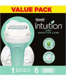 WILKINSON SWORD Intuition Sensitive Care Blades for Women - Razor Handle + 6 Refills | No Shave Gel Needed - Buy Online on SooperMarket.com