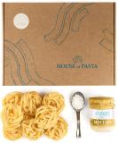 Double Portion Gourmet Tagliatelle with Cacio e Pepe Sauce | Italian Artisan Dried Egg Pasta | Restaurant-Quality Dish Ready in 6 Minutes - Buy Online on SooperMarket.com