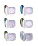 AIMEILI 6 Jar Nail Art Chameleon Chrome Mirror Powder Set Pearl Powder Shell Nail Glitter Dust Colour Changing Nail Powder Ombre Holographic Laser Powder Gel Metallic Manicure Pigment - Buy Online on SooperMarket.com