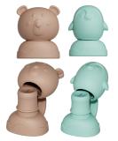Quetschie drinking attachment for squeeze bags leak-proof 2 pieces mouthpiece with sealing cap (2 pieces mix bear/penguin) - Buy Online on SooperMarket.com