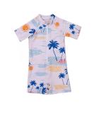 PythJooh Baby Boy Shark Print Rash Guard Swimsuit | Zipper One Piece Beach Swimwear for Boys 0-5 Years | Beige Swimming Outfit - Buy Online on SooperMarket.com