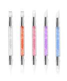 5 Pieces Nail Art Sculpture Pen Set - Dual Pointed Silicone Brushes for Gel Nail Design Foil Drawing & Shapes - Buy Online on SooperMarket.com