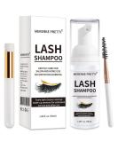 Eyelash Extension Shampoo 50 ml + Brush - Eyelid Foaming Cleanser - Sensitive Paraben & Sulfate Free - Eyelash Wash and Lash Bath for Extensions - Salon Use and Home Care 3 Piece Set - Buy Online on SooperMarket.com
