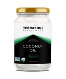 Terrasoul Superfoods Organic Coconut Oil - 2lbs Glass Jar | No Flavor or Scent - Buy Online on SooperMarket.com