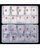 FANTESI 1000 Pcs Acrylic Nail Tips French Half Cover Fake Nails Artificial Coffin Nails 10 Sizes for Nail Salons and DIY Nail Art Manicure Tool with Box- Clear/Natural - Buy Online on SooperMarket.com
