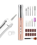 Enniewi 25000RPM Rechargeable Electric Nail Drill with Light - Cordless E File for Gel & Natural Nails | Low Heat Manicure Pedicure Set with Dust Cover - Rose - Buy Online on SooperMarket.com