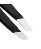 Stainless Steel Black Matte Slant Tip Eyebrow Tweezers by AURAY - Buy Online on SooperMarket.com