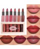 6 Colors Matte Lipstick Set - Upgraded Formula Long-Lasting Moisturizing & Smooth | Perfect Makeup Gift Set - Buy Online on SooperMarket.com