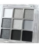 Go Ho Black/Silver Smokey Eyeshadow Palette - 9 Matte & Shimmer Shades for Waterproof Cool Daily Eye Makeup - Buy Online on SooperMarket.com