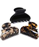 FSMiling Medium-Sized Non-Slip Hair Clips for Fine Hair - Celluloid Turtle & Leopard Patterns - Perfect for Thin & Thick Hair - Buy Online on SooperMarket.com