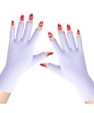 Premium UV Protection Gel Manicure Gloves - Fingerless Anti UV Gloves for Nail Lamp & Skin Care - Light Purple - Buy Online on SooperMarket.com