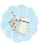 Bamboo Fiber Nursing Pads - 10 Piece Set with Laundry & Travel Bags | Washable Leak Proof Breastfeeding Essentials for Moms (Sky Blue - Buy Online on SooperMarket.com