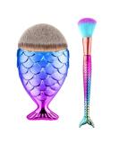 Shop Tvoip 2PCS Mermaid Fishtail Makeup Brushes - Fish Scale Blush Tools for Flawless Foundation - Buy Online on SooperMarket.com