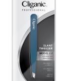 Cliganic Professional Eyebrow Tweezers Slant Tip Precision for Men & Women Stainless Steel Best for Plucking Chin Facial Hair 90 Days Warranty Blue - Buy Online on SooperMarket.com