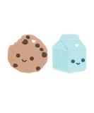 Nuby All Silicone Chocolate Chip Cookie & Milk Carton Teether 2 Pack for Babies 3+ Months - 2PK - Buy Online on SooperMarket.com