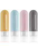 Toureal Silicone Travel Bottles 89ml Set - 4 Multi-Color Refillable Containers for Shampoo Toiletries & Liquids - Ideal Travel Accessories - Buy Online on SooperMarket.com