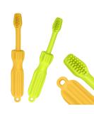 CLdy Baby Biting Toys - BPA-Free Silicone Teething Rings & Toothbrushes for Babies 3+ Months - Stimulate & Massage Gums (Yellow-Green 2 Pieces) - Buy Online on SooperMarket.com