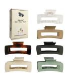 Nalodu Rectangle Hair Claw Clips - 4 Inch Matte Clear No Slip Big Jaw Clip - 6 Pack for Thick Hair Women and Girls - Buy Online on SooperMarket.com