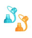 ChooMee SoftSip Food Pouch Tops | 100% Silicone | 2 CT Orange Aqua - Buy Online on SooperMarket.com