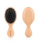 Mini Boar Bristle Hair Brush for All Hair Types - Detangle, Massage, and Add Shine - Pocket Size for Travel - Black - Men, Women, Kids - Buy Online on SooperMarket.com
