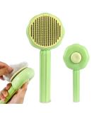 Self Cleaning Cat Brush for Shedding Indoor Cats - Deshedding Tool for Long Haired Cats & Short Haired Dogs - Slicker Brush & Fur Comb for Efficient Grooming - Green - Buy Online on SooperMarket.com