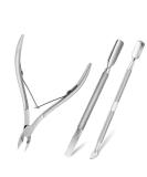 Stainless Steel Cuticle Cutter Set - Pusher, Nipper, Scissors & Scraper for Manicure & Pedicure - Buy Online on SooperMarket.com