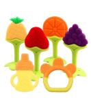 BPA Free Silicone Baby Teething Toys - 6 Pack | Freezer Safe & Organic Infant Teethers for Natural Brain Development - Buy Online on SooperMarket.com