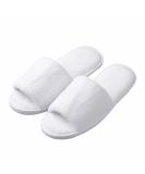 5 Pairs Velvet Open Toe Spa Slippers with Travel Bags | One Size Fits Most Men and Women - White - Buy Online on SooperMarket.com