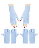 Arqumi UV Gel Nail Lamp Dryer Protection Gloves - 2 Pairs | Gel Manicure Fingerless Anti-UV Gloves for Nail Art - Cyan - Buy Online on SooperMarket.com
