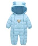 Happy Cherry Baby Hooded Romper Footie Pajamas Bear-light Blue 12-18 Months - Buy Online on SooperMarket.com