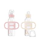 Dr. Brown s Milestones Narrow Sippy Bottle with 100% Silicone Handles Easy-Grip Bottle with Soft Sippy Spout 8oz/250mL BPA Free Light-Pink & Ecru 2 Pack 6m+ 2 Pack Light Pink & Ecru - Buy Online on SooperMarket.com