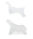 Men's Beard Shaping Tool with Inbuilt Comb - Clear 2pcs | Styling Comb for Goatee Mustache Sideburns | Jaw Cheek/Neck Line Templates for Symmetric/Curve/Step Cut - Buy Online on SooperMarket.com